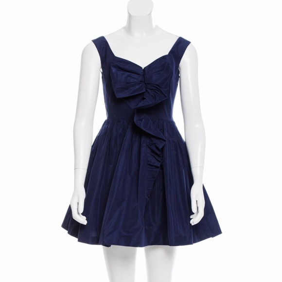MIU MIU Silk Faille Babydoll Mini Dress in Blue Size 38 / US 0 - Picture 1 of 5
